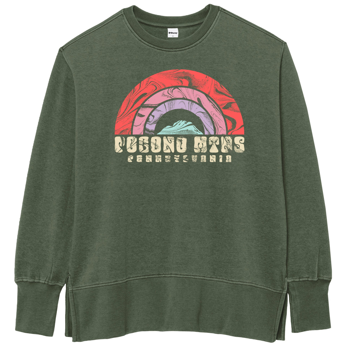 Forest Dweller Womens Weathered Fleece Crewneck Sweatshirt